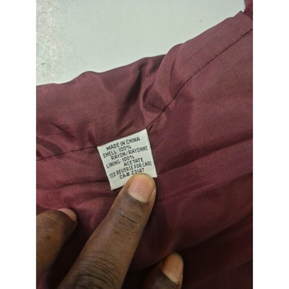 Talbots Women's Size 10  2-Piece Set Burgundy Lacey Blouse And Wool Skirt Set - Picture 7 of 16